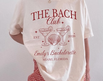 Personalized The Bach Club Bachelorette Shirt, Custom Bride Squad Comfort Colors Tee, Bridal Party Trip Shirt, Bridesmaid Gift Tee