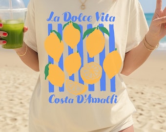 Comfort Colors® Retro Limoncello La Dolce Vita Shirt, Lemon Shirt, Italy T-shirt, Coastal Granddaughter Aesthetic Amalfi Coast, Summer Shirt