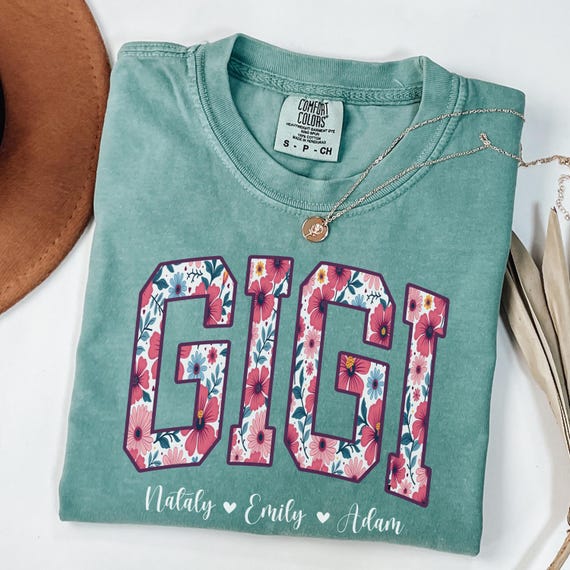 Gigi Shirt Comfort Colors®, Personalized Gigi Shirts, Custom gigi shirt, Gigi shirt with grandkids names, Gift for Gigi, Mother's Day Gift