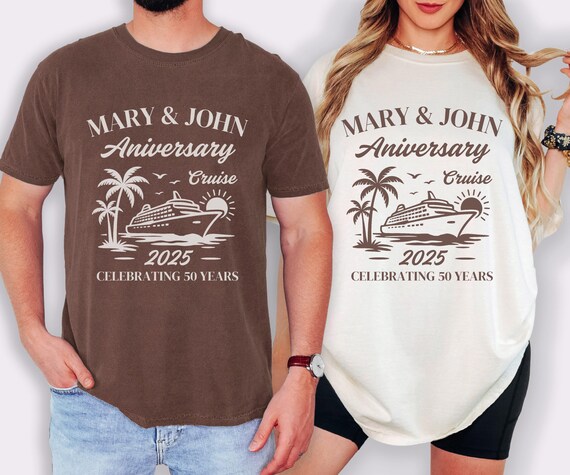 Personalized Anniversary Cruise Shirts, Anniversary Cruise Shirts, Cruise Couple Shirts, Cruising 2025, Personalized Couple, Couple Cruise