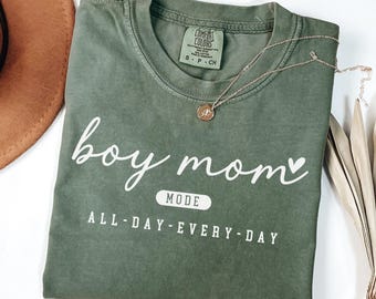 Boy Mom Mode Shirt Comfort Colors®, Retro Boy Mama Shirt, Funny Boy Mom Tee, Baby Announcement Outfit, Motherhood Tshirt, Boy Mom Club
