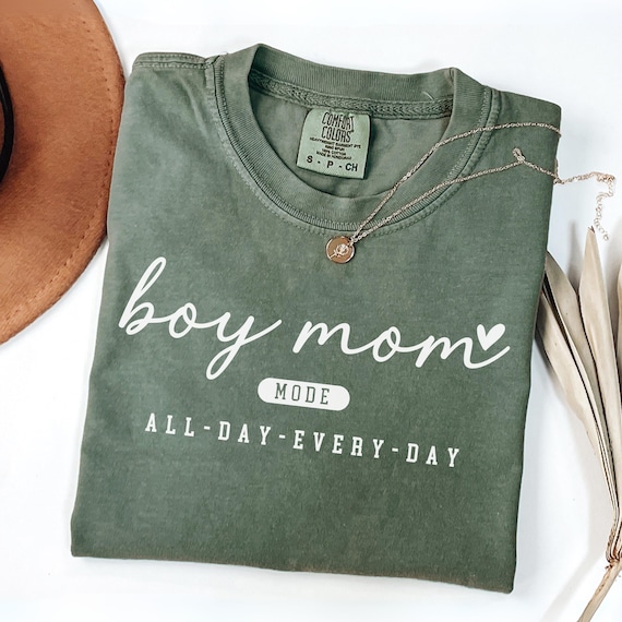 Boy Mom Mode Shirt Comfort Colors®, Retro Boy Mama Shirt, Funny Boy Mom Tee, Baby Announcement Outfit, Motherhood Tshirt, Boy Mom Club