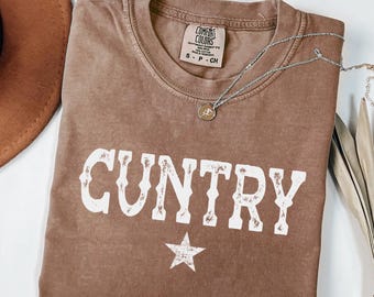 Comfort Colors® Cuntry Shirt, Western Graphic Tee Women, Rodeo Top Women, Country Concert Shirt, Rustic Cowgirl Tee, Farm Girl Shirts