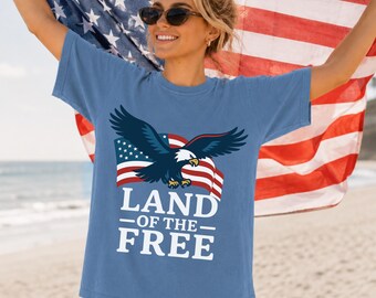 Land Of The Free Shirt, Patriotic Eagle T-Shirt, Fourth Of July Tee, USA Flag Shirt, Independence Day Gift, America Pride Tee