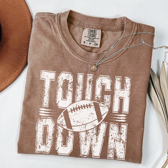 Touchdown Shirt, Game Day Graphic Tee, Distressed Football tshirt, Fall Tailgate Outfit Tee