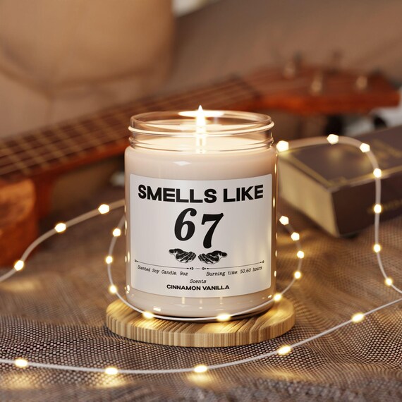 Funny 67 Meme Candle, Teen Boy Girl Gift, Gag Gift For Teenagers