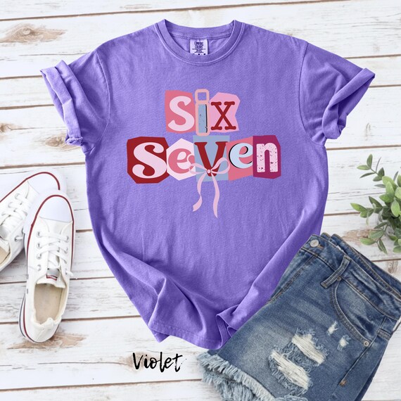 Comfort Colors® Six Seven Shirt, Coquette Graphic Tee, Women's Outfit Tee, 67 Trend Shirt