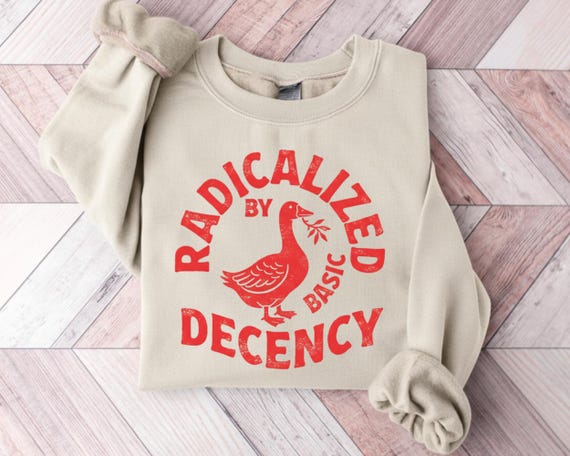 Radicalized By Basic Decency Sweatshirt, Political Protest Sweatshirt, Feminist Activist Gift, Liberal Clothing, Social Justice