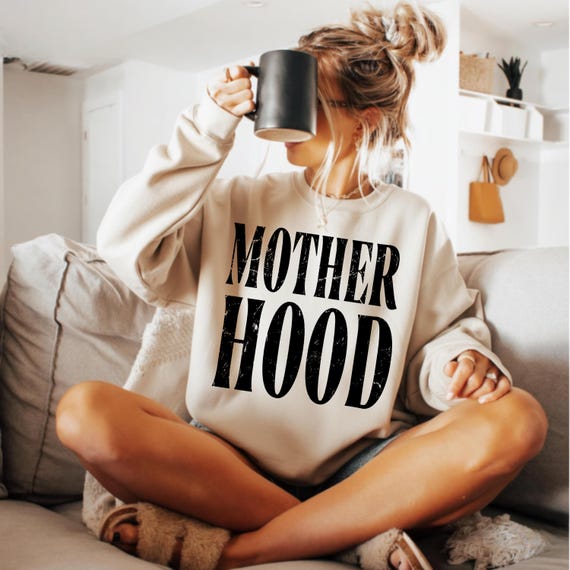 Mother Hood Sweatshirt, Trendy Mama Sweatshirt, Mom Life Sweater, Oversized Graphic Mom T-shirt, Motherhood T Shirt, Cool Mom Club
