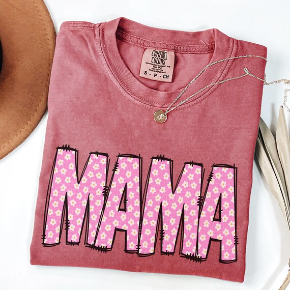 Comfort Colors® Vintage Floral Print Mom T-Shirt, Mom T-Shirt, Strong Women Shirt, Mother's Day Gift, Mom Shirt, Graphic Tee, Women's Shirts
