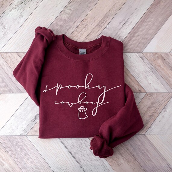 Spooky Cowboy Sweatshirt, Cute Spooky Season Sweatshirt, Halloween Sweatshirt, Womens Halloween Sweatshirt, Cute Fall Sweater, Spooky Ghost