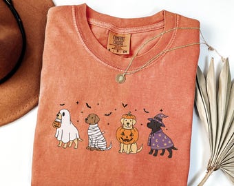 Comfort Colors® Labrador Retriever Shirt, Halloween Dog Shirt, Halloween Ghost Spooky Tee, Spooky Gift for Dog Lover, Dog Mama Halloween Tee