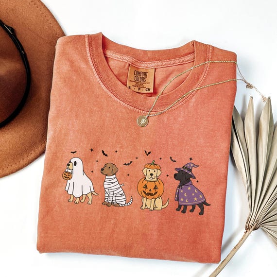 Comfort Colors® Labrador Retriever Shirt, Halloween Dog Shirt, Halloween Ghost Spooky Tee, Spooky Gift for Dog Lover, Dog Mama Halloween Tee