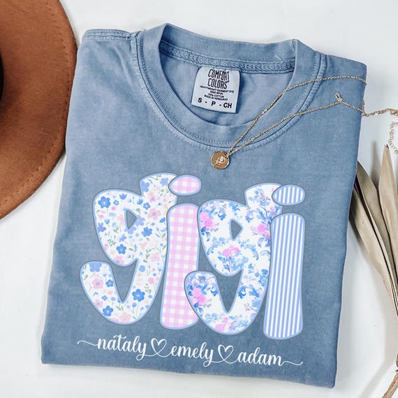 Custom Gigi shirt, Floral Gigi Comfort Colors Shirt, Spring Floral Gigi TShirt, Cute Spring Grandma Tshirt, Mother's Day Gift, Gift for Her