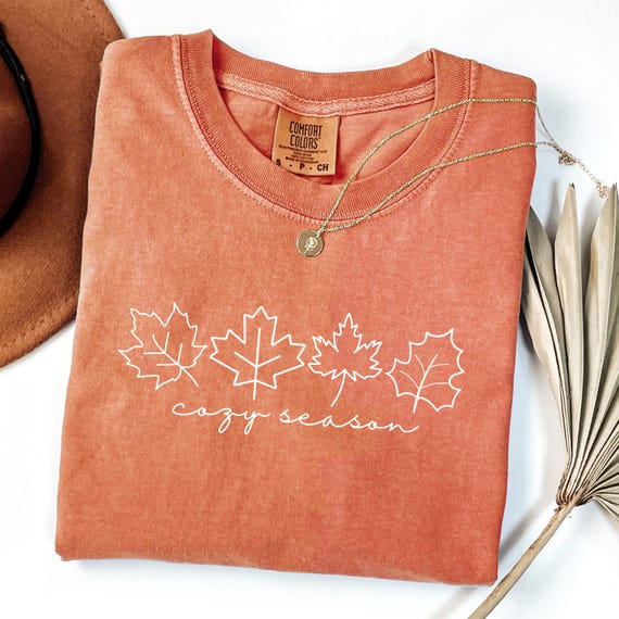 Comfort Colors® Cozy Season Shirt, Fall Leaf Graphic Tee, Autumn Aesthetic Clothes, Cute Fall Shirt, Get Cozy Shirt, Women Fall Shirt