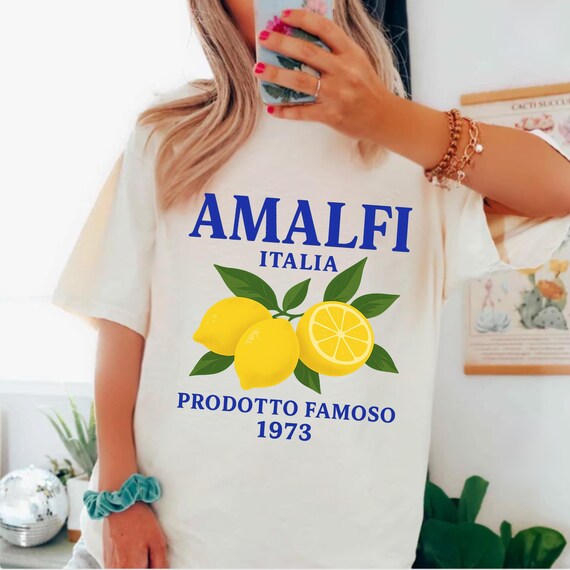 Comfort Colors® Amalfi Lemon Shirt, Italy Vintage Tee, Mediterranean Aesthetic T-Shirt, Italian Fruit Graphic, Summer Travel Gift