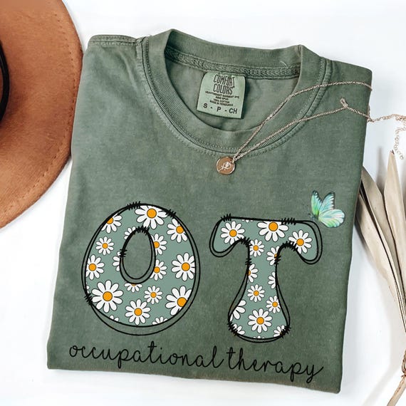 Comfort Colors® Occupational Therapy Shirt, Wildflowers OT Tshirt, Floral Occupational Therapist Shirts, Gift for OTA, Trendy Gifts,OT shirt