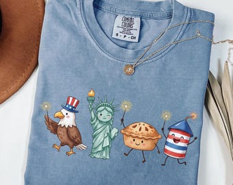 Cute 4th of July Shirt, Patriotic Comfort Colors Tee, America Independence Day Shirt, USA Fireworks Graphic Tee Gift