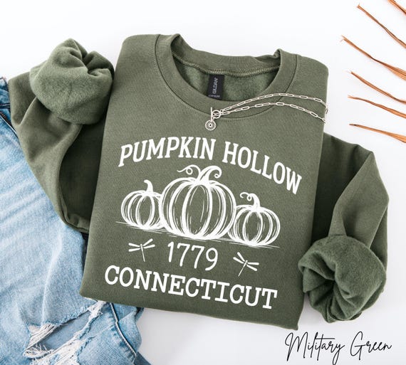 Pumpkin Hollow Sweatshirt, Retro Pumpkin Patch Shirt, Cozy Autumn Sweater, Connecticut Fall Vibes