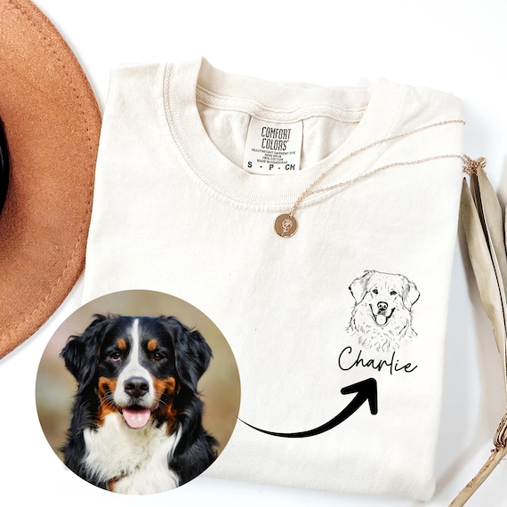 Personalized pet shirt with photo and name, custom tshirt with dog graphic