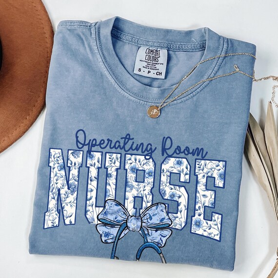 OR Nurse Shirt Comfort Colors®, Operating Room Nurse Tshirt, Floral Nurse Shirt, Nurse Appreciation Gift, Surgical Tee, Toile OR Nurse Shirt