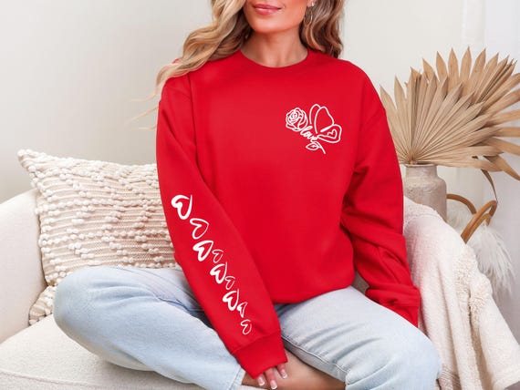 Valentine Heart Sweatshirt, Love Crewneck for Women, Minimalist Valentine Shirt, Romantic Heart Sweater, Valentine Gift