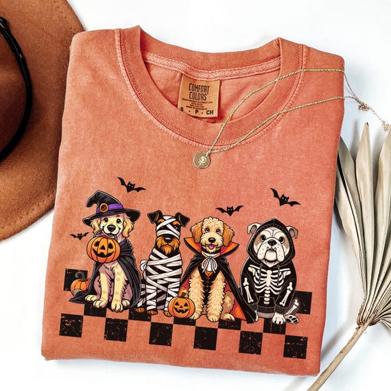 Comfort Colors® Halloween Dog Shirt, Spooky Dog Shirt, Dog Halloween Shirt, Pet Lover Shirt, Dog Lover Gift, Funny Dog Skeleton Tee
