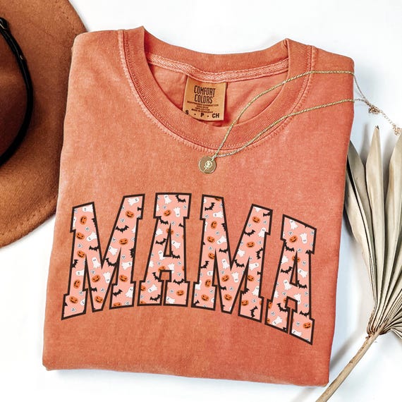 Halloween Mama Comfort Colors® Shirt, Mom Halloween Shirt, Spooky Mama Shirt, Mama Halloween, Cute Ghost Shirt,Retro Halloween Tee,Mom Shirt