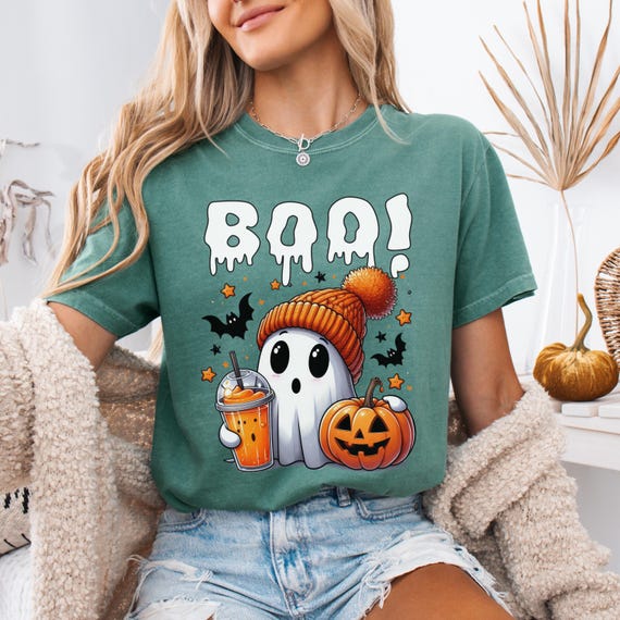Comfort Colors® Halloween Ghost Shirt, Cute Ghost Shirt, Womens Halloween Shirt, Cute Fall Shirt, Spooky Season Shirt, Gift for Halloween