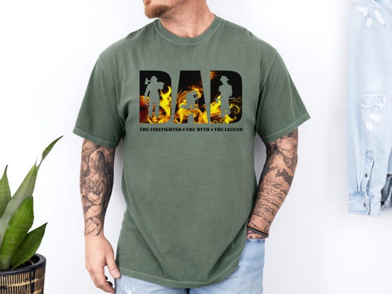 Comfort Colors® Dad Firefighter Shirt, Gifts for Dad, Father's Day Gift, Firefighting Tee, Gift for Firefighter, Dad Birthday Gifts, Dad Tee