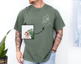 Personalized Dad Portrait Shirt, Custom Photo Shirt For Dad, Fathers Day Gifts, Father's Day Shirt, Dad Birthday Gifts, Gift for Husband
