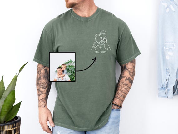 Personalized Dad Portrait Shirt, Custom Photo Shirt For Dad, Fathers Day Gifts, Father's Day Shirt, Dad Birthday Gifts, Gift for Husband
