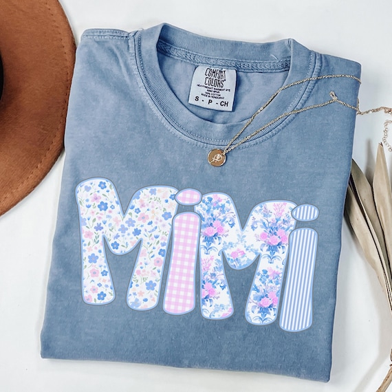 Floral Mimi Comfort Colors Shirt, Cute Grandma Tshirt, Floral Grandmother Tee, Spring Mimi shirt, Preppy Floral shirt, Gift for Her