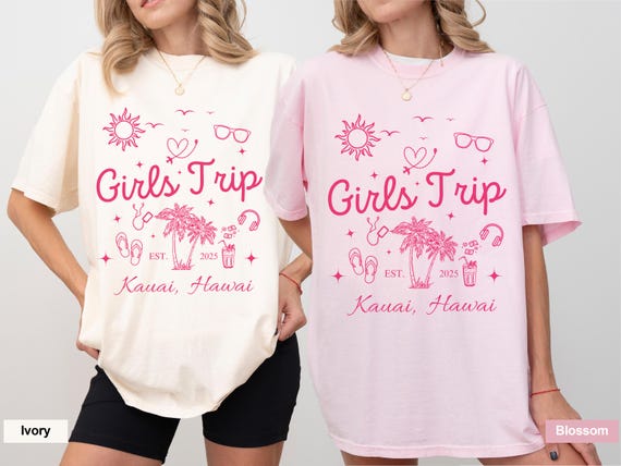Custom Girls Trip 2025 Shirts Personalized Girl Vacation Weekend Matching Tshirts Beach Summer Vacay Mode Tees Girl Gang Group T-shirts Gift