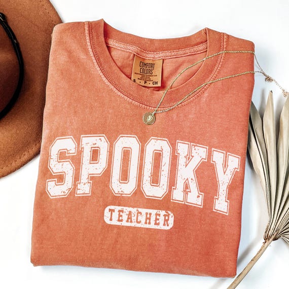 Comfort Colors Spooky Teacher Shirt, Halloween Tee, Halloween Teacher Tee, Halloween Gift for Teacher Tee, Teacher Tee, Trendy HalloweenTee