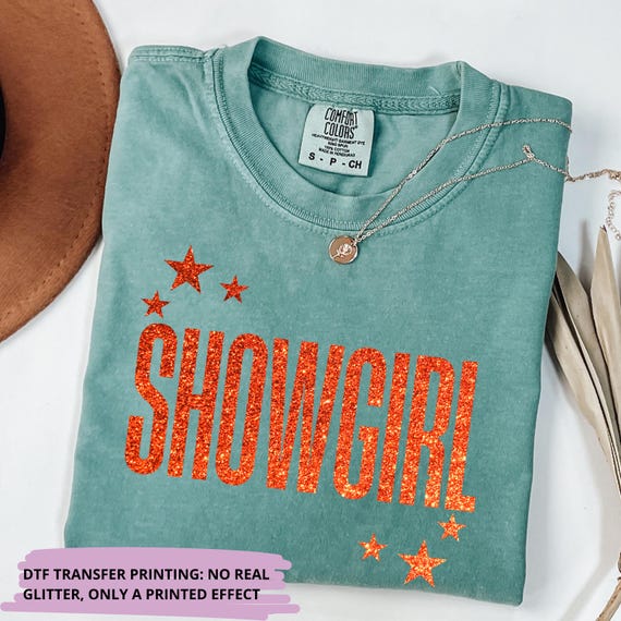 Comfort Colors® Glitter Showgirl Shirt, Showgirl Era Graphic Tee, Orange Show Girl Shirt, Country Concert Tee, Fan Gift for Her