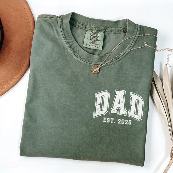 Comfort Colors® Custom Dad Shirt, Cute Fathers Day Gift, Christmas Gift For Dad, New Dad Shirt, Custom Dad Est Shirt, Gift for Grandpa