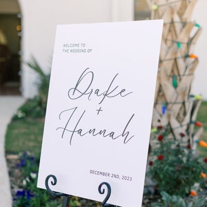 Wedding sign, welcome sign, calligraphy, minimalist, black and white, classic, luxury, digital download, reception, ceremony, script, simple