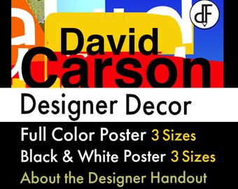 Carson Poster: Graphic Design, Art Classroom Decor, Printable