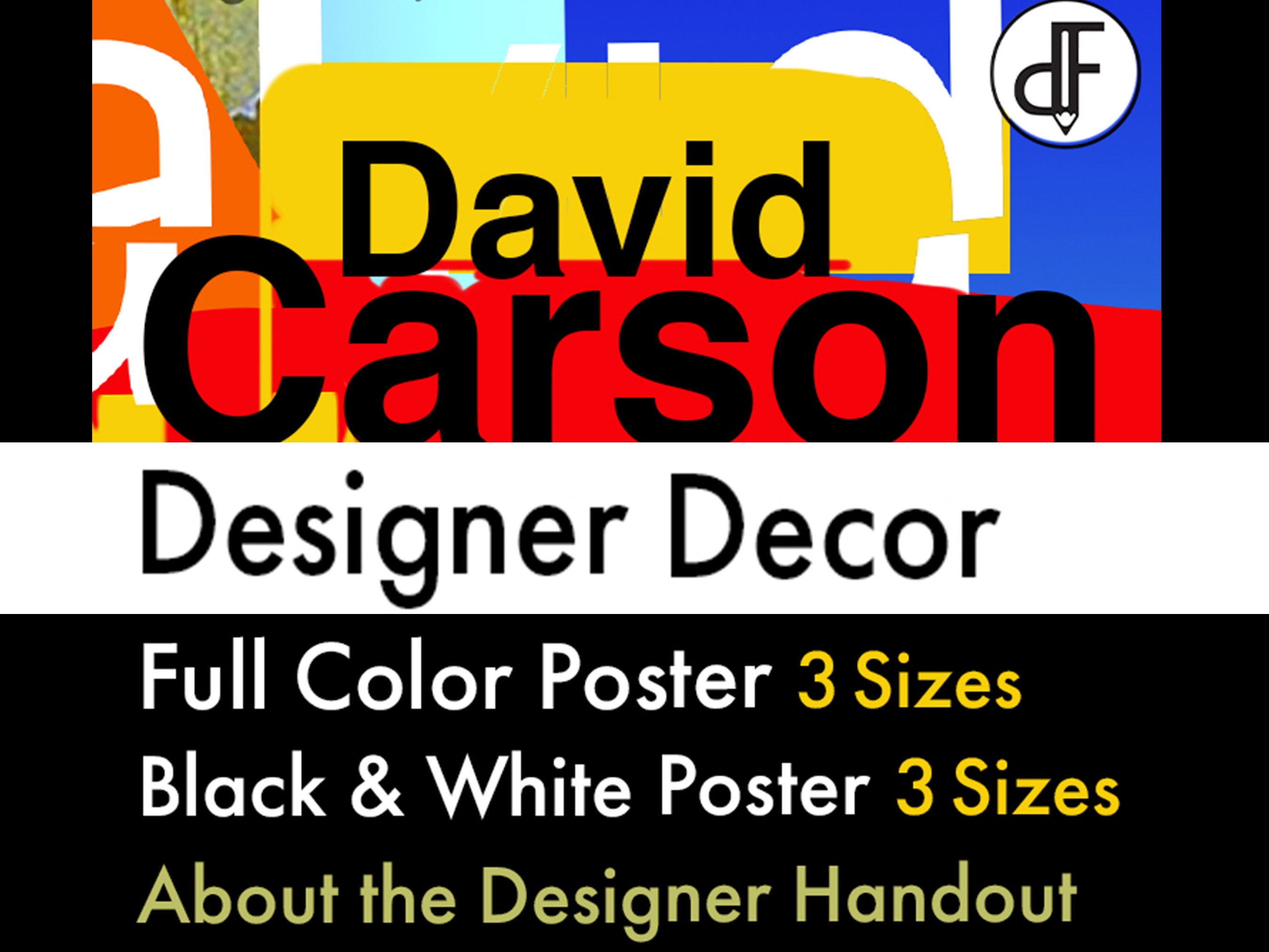 Carson Poster: Graphic Design, Art Classroom Decor, Printable