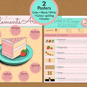 Elements of Art & Principles of Design Art Posters, Classroom Decor