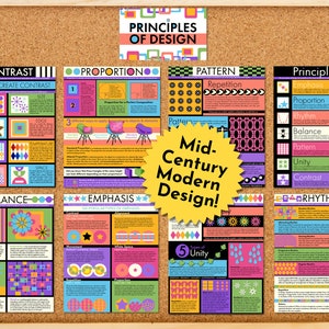 The Principles of Design in Mid-Century Modern Style! Printable Art, Posters