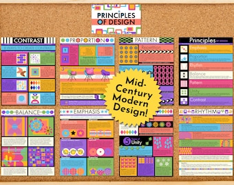 The Principles of Design in Mid-Century Modern Style! Printable Art, Posters