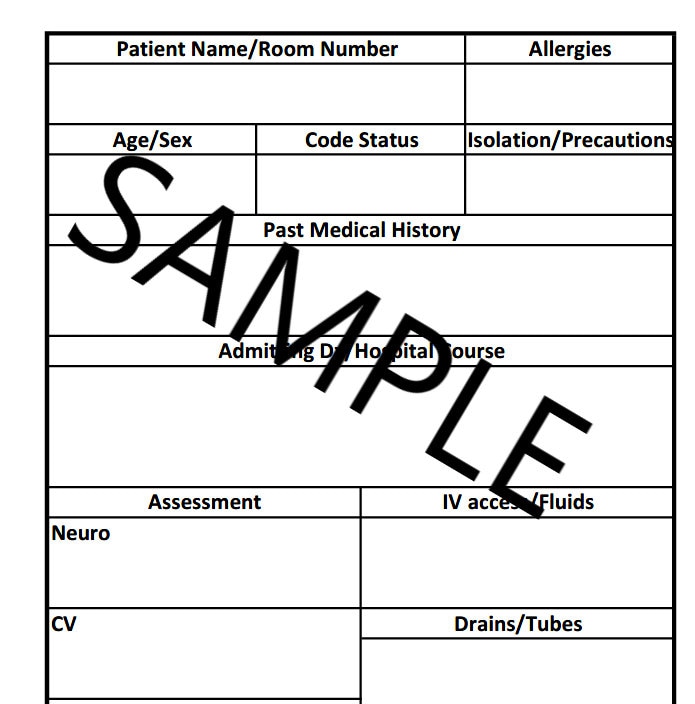 RN Report Template 2 Patients Etsy RN Report Template 2 Patients Etsy