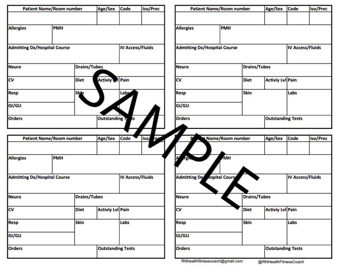 RN Report Template 4 Patients Etsy RN Report Template 4 Patients Etsy