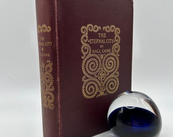 Antique Rome Book The Eternal City Hall Caine 1901 Rare Gold Binding Novel Edwardian Victorian Travel Italy First Edition