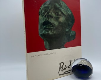 Rodin Vintage Sculpture Book, Auguste Rodin The Thinker Statue Hardcover With Color Illustrations French Art 19th Century