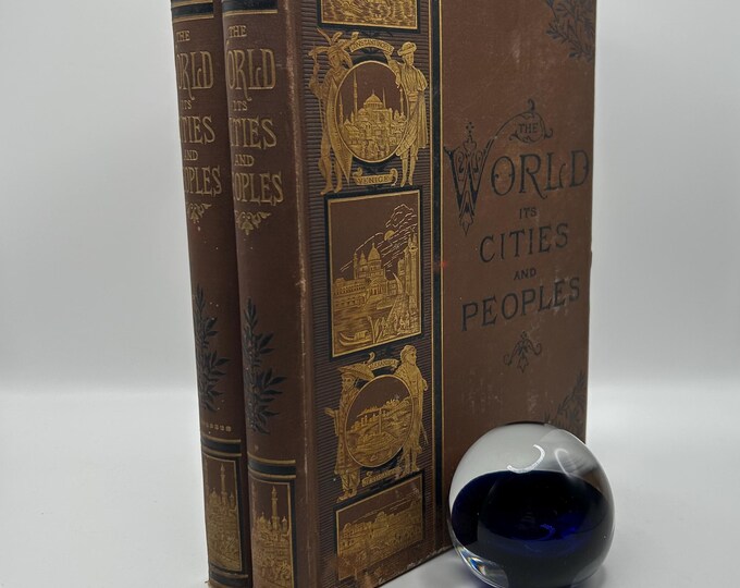 The World Its Cities and Peoples Antique 1880s Book Lover Gifts Travel ...