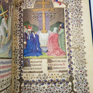 Illuminated Manuscript Art Book, The Belles Heures of Jean, Duke of Berry Middle Ages Book of Hours Catholic Christian Medieval Rare Vintage
