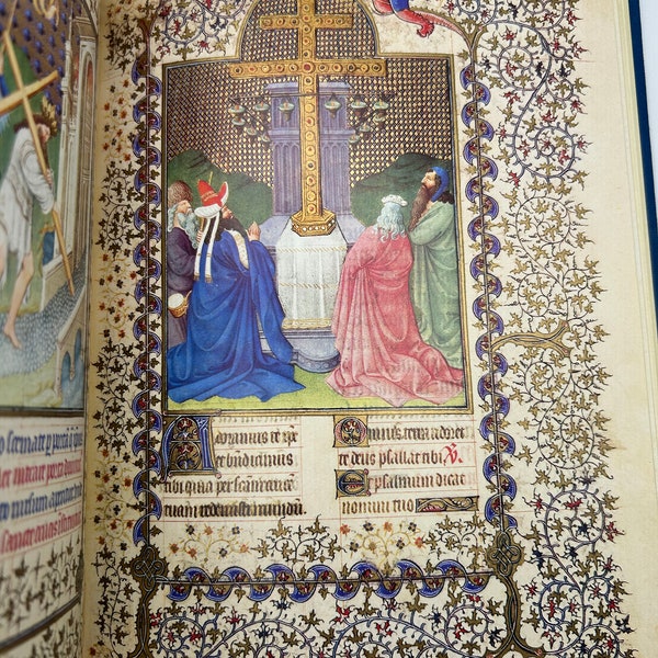 Illuminated Manuscript Art Book, The Belles Heures of Jean, Duke of Berry Middle Ages Book of Hours Catholic Christian Medieval Rare Vintage